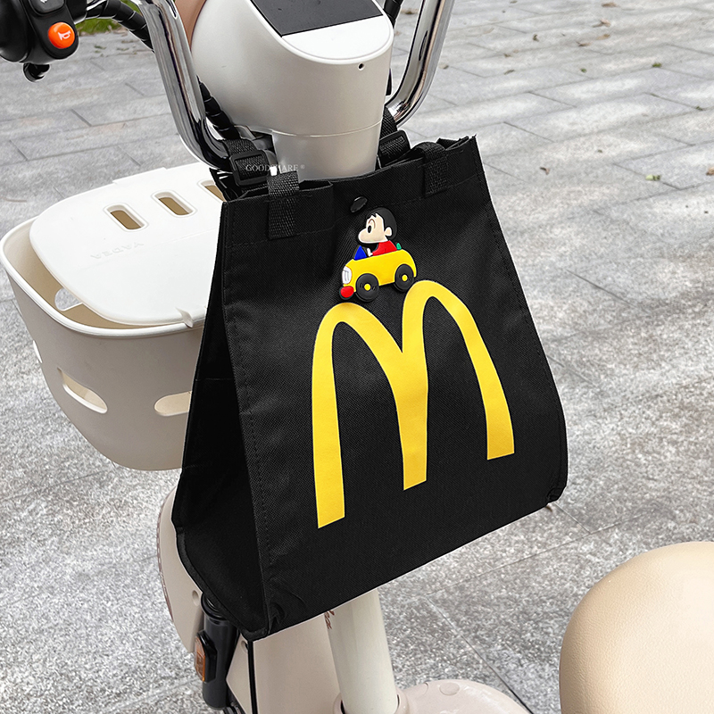 麦当劳电动车前置挂包可爱卡通蜡笔小新电瓶车储物兜大容量收纳袋