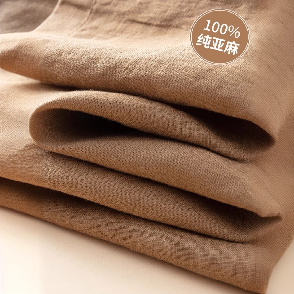 高端100%纯亚麻裤子抗皱女士2025年夏天季高腰显瘦遮胯麻料直筒裤