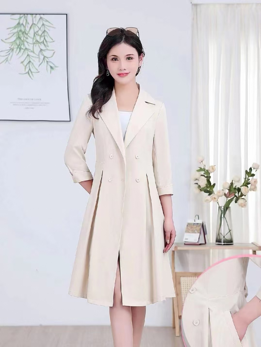 【F3982】风衣外套女秋装2025新款品牌女装高端休闲女款大衣