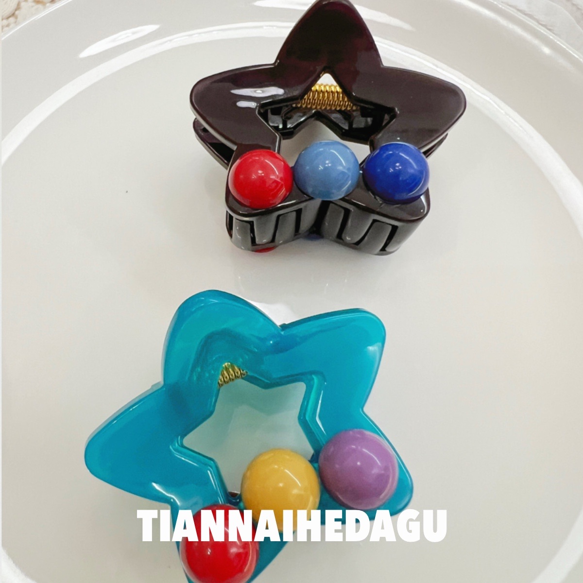 小甜豆文艺可爱小抓夹 头饰百搭可爱彩色女孩发卡小发抓饰品发饰