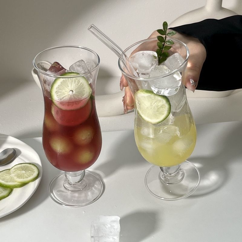 ins网红玻璃杯果汁杯饮品飓风杯高颜值鸡尾酒杯冷饮苏打气泡水杯