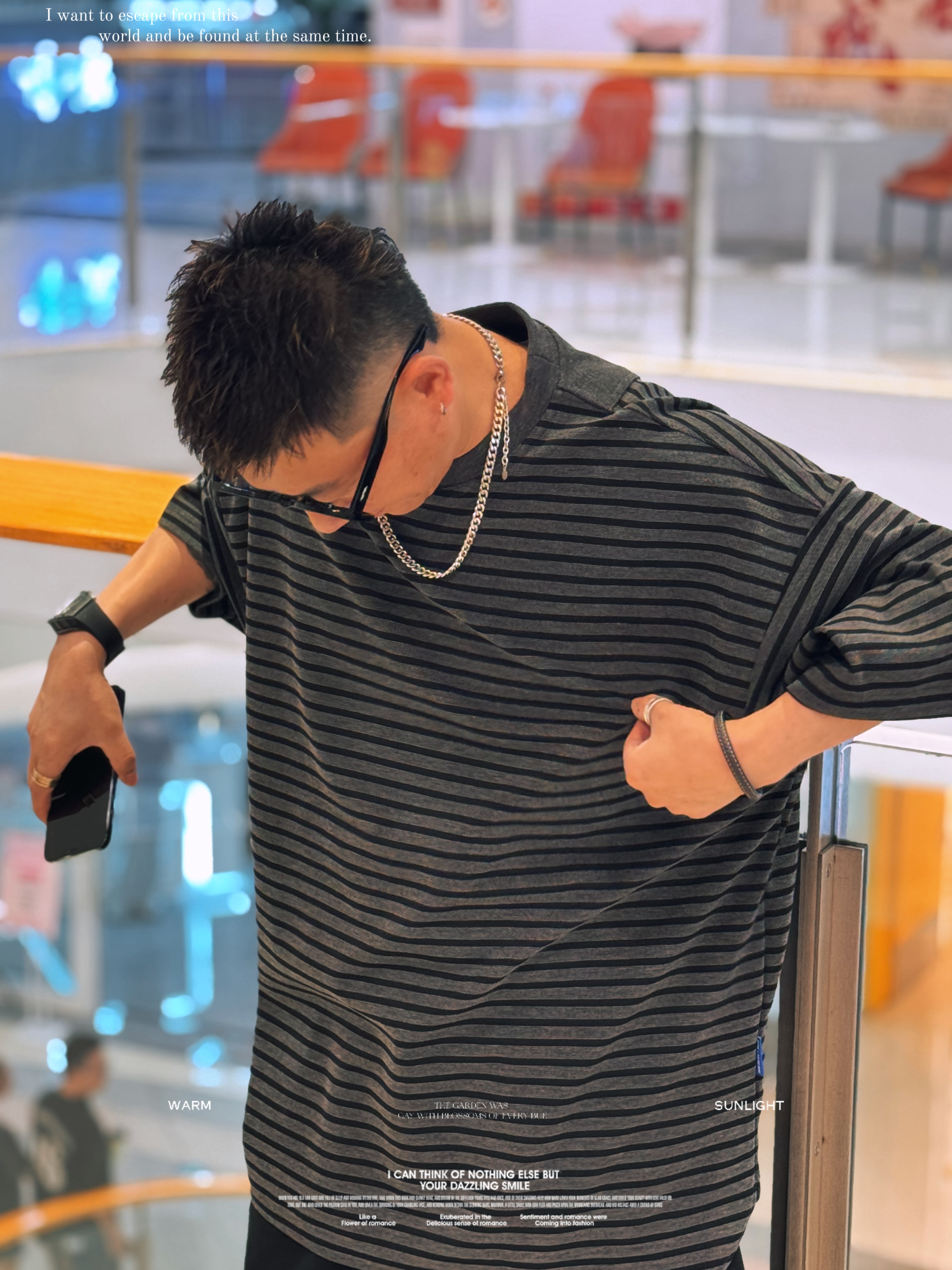 #韩国大叔&正品韩货#「定制色织面料 复古条纹」轻奢痞帅短袖百搭T