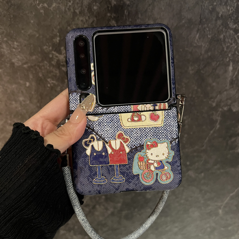 适用华为Pura X手机壳折叠屏pocket2皮质卡通kt猫保护套purax典藏