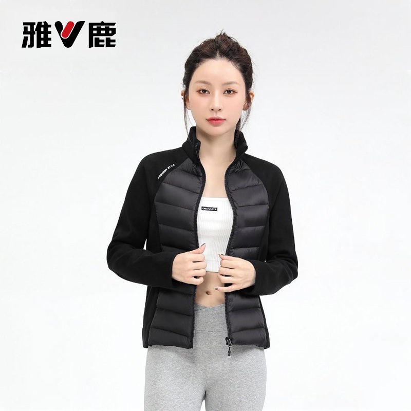 雅鹿冬季羽绒服运动时尚女士立领轻薄保暖羽绒外套内胆短款  休闲