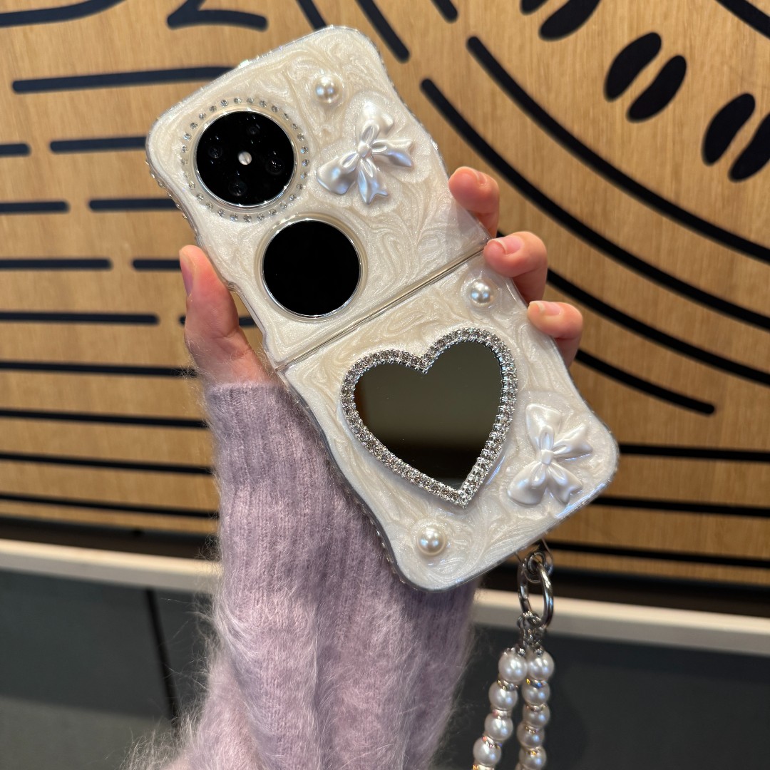 适用华为Pocket2手链手机壳P50pocket宝盒折叠屏创意镜子镜面轻奢