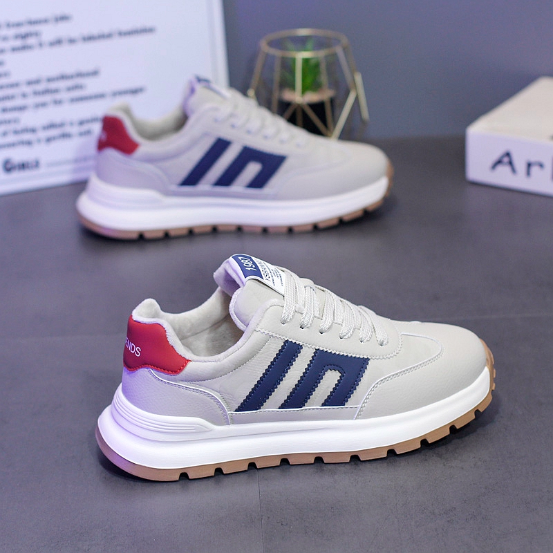 秋冬款男士休闲鞋ins韩版潮加绒保暖运动鞋简约百搭老爹鞋潮男鞋