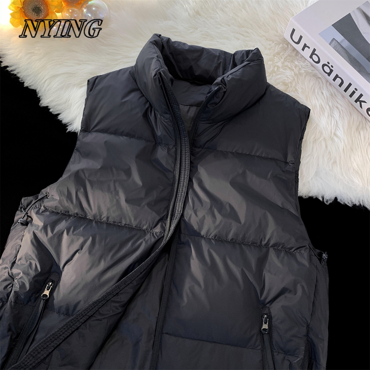 NYING立领秋冬马甲男士士新款轻奢潮流休闲保暖背心短款外套