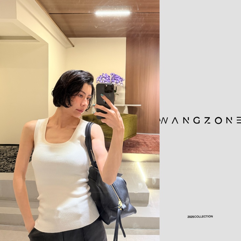 WANG ZONE｜100%精仿羊毛U领百搭遮副乳背心上衣