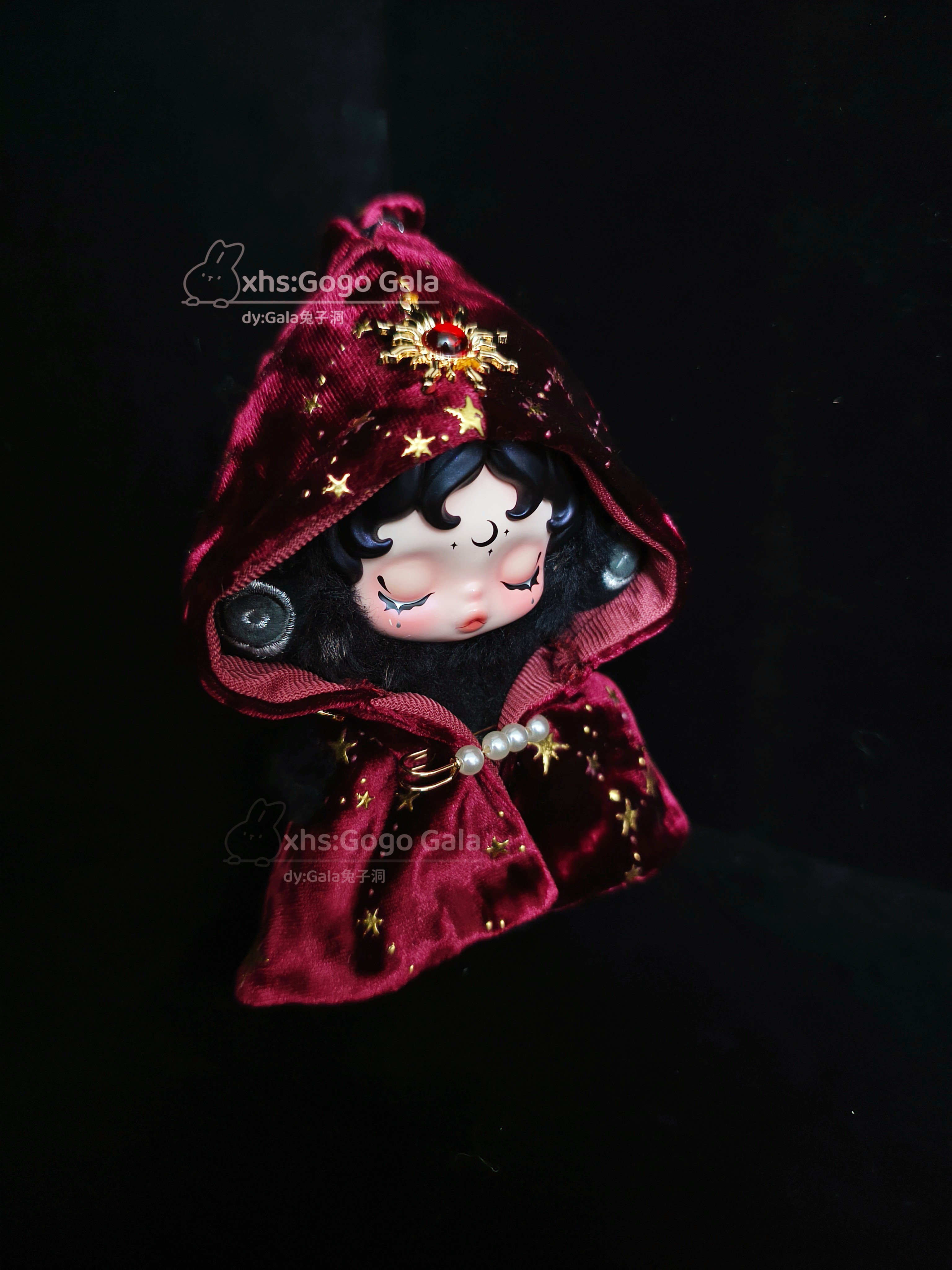 【赤色女巫】17厘米娃sp拉布布魔法师祭祀绒面披风斗篷娃衣不含娃