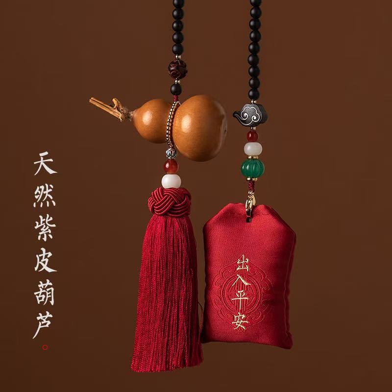 2025新款天然葫芦汽车挂件情侣男车内吊坠福袋后视镜挂饰礼物女