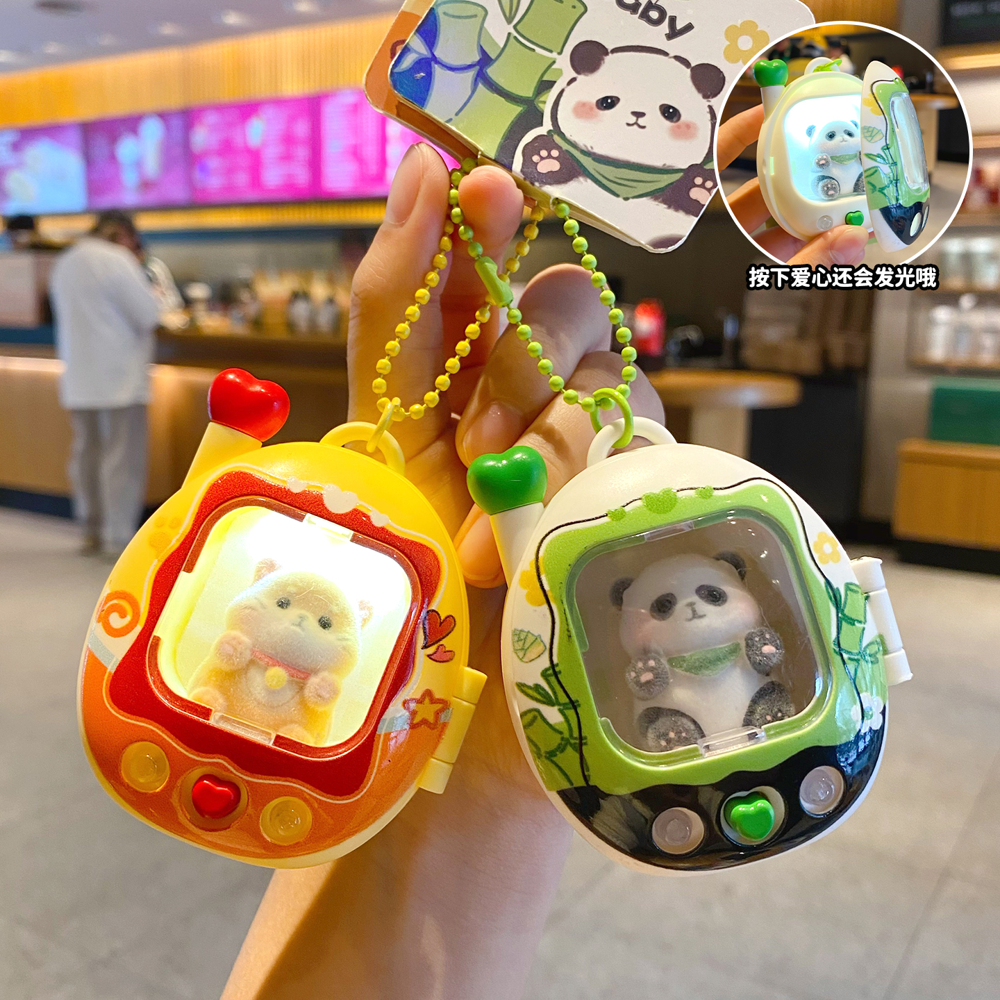 新款萌宠打包带走挂件发光钥匙扣解压卡通书包挂件小礼品钥匙扣