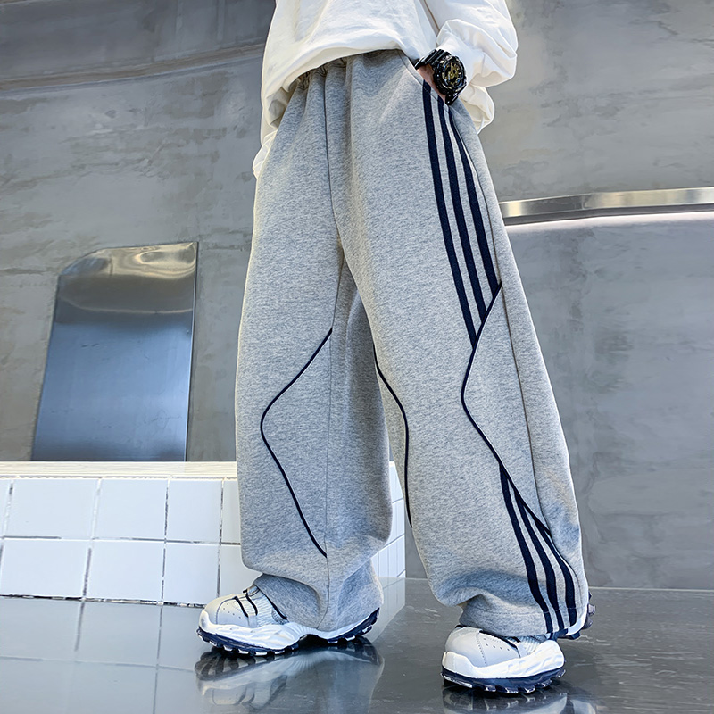 男童秋季卫裤2025新款中大童春秋款宽松男孩秋装儿童运动直筒裤子