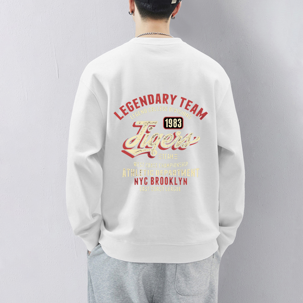 美式痞帅重磅350g纯棉潮牌字母印花男女款ins风圆领休闲套头卫衣