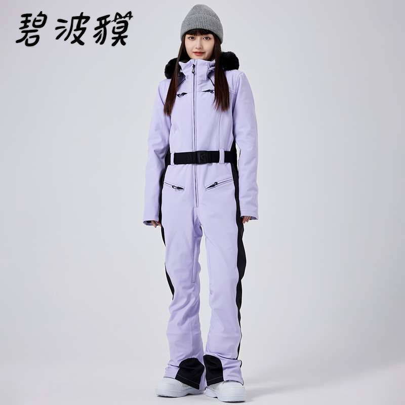 2025冬季新款女款连体滑雪服保暖修身防风防水户外双板滑雪服