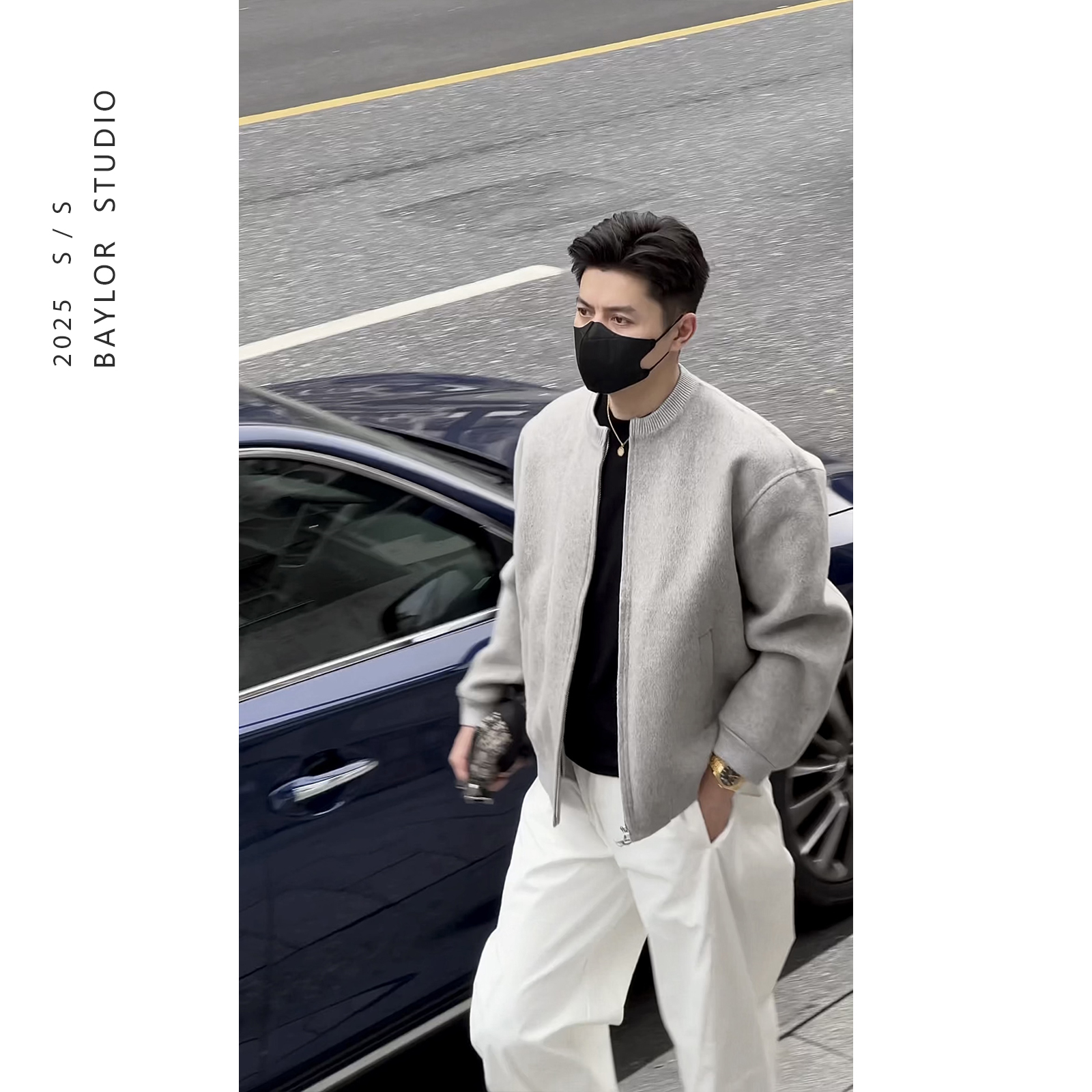 25冬季顶奢系列 优雅新贵老钱风 手工双面70%羊毛呢 无领短款夹克