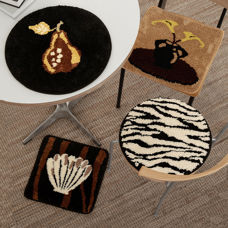 加厚植绒坐垫美式簇绒复古风沙发隔凉保暖坐垫家用防滑椅子垫