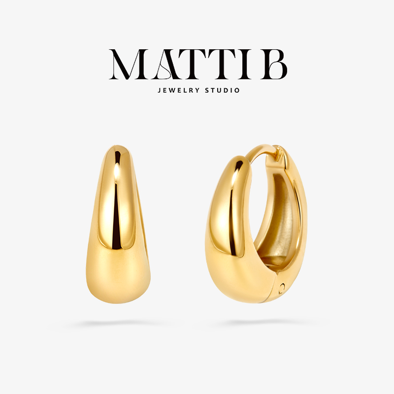 钛钢耳饰 极简百搭光面小耳扣女气质轻奢高级感冷淡风耳环女1914