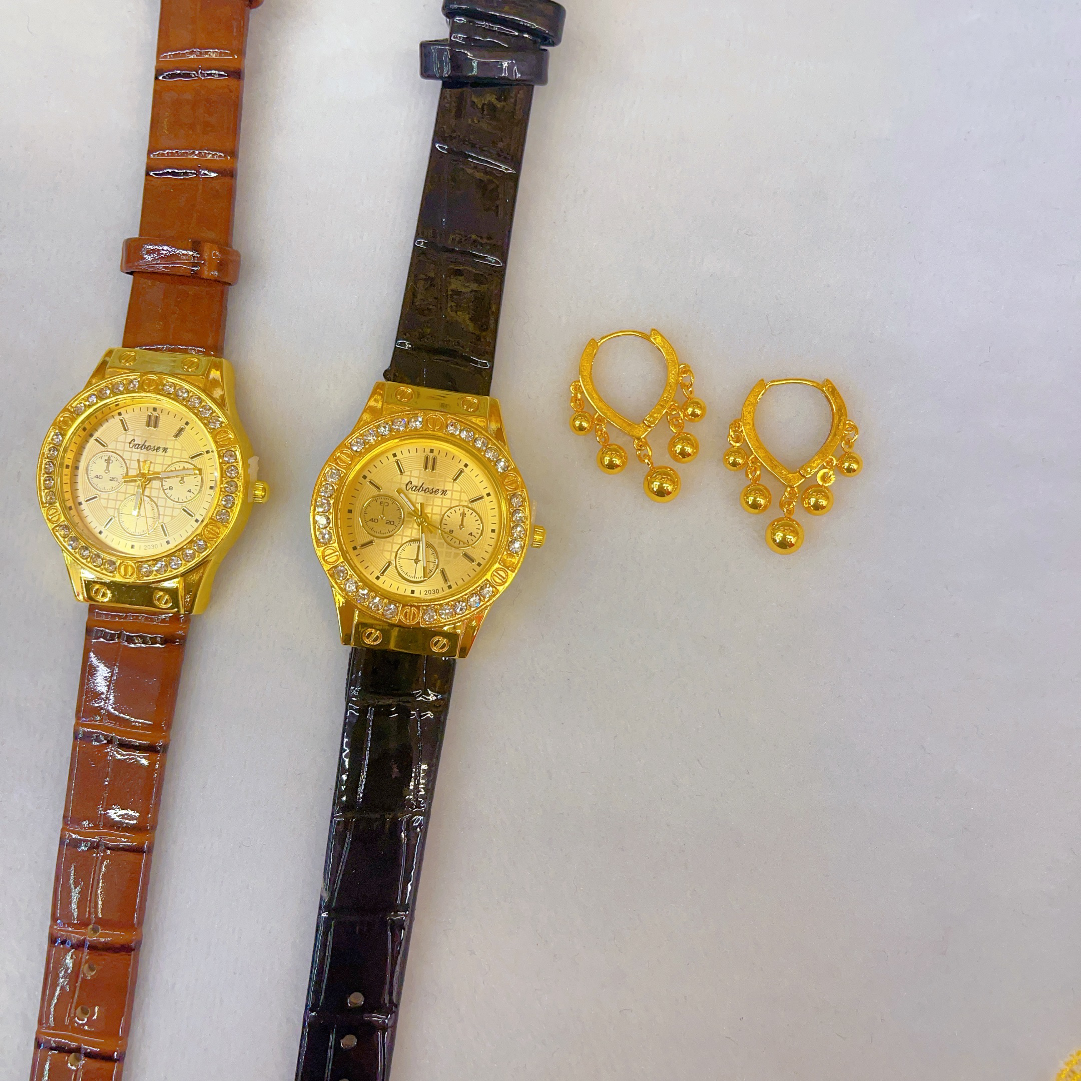 771新款三件套手表爆款白搭时尚金色铜合金白搭