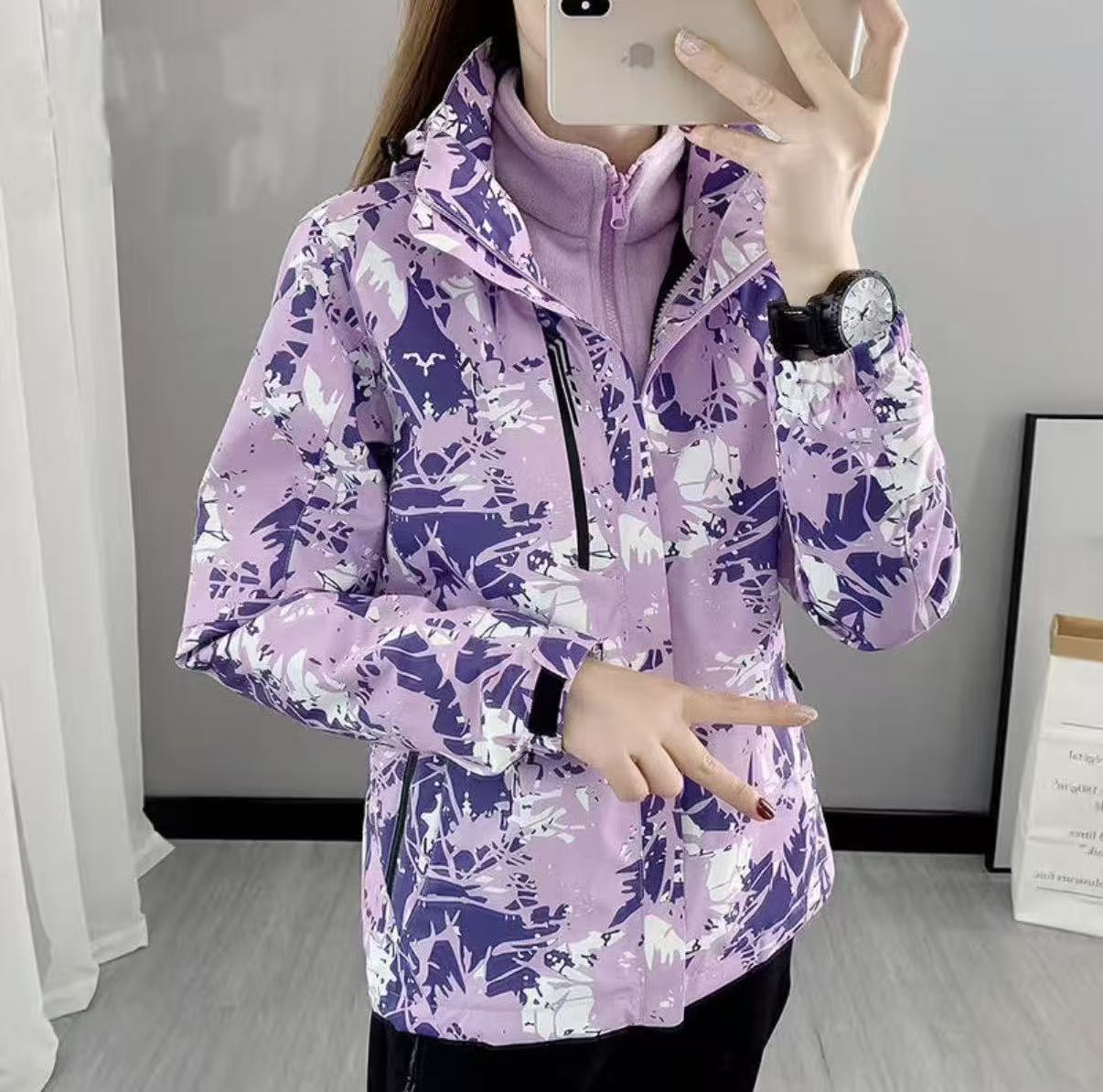 冬季抓绒内胆三合一冲锋衣情侣款