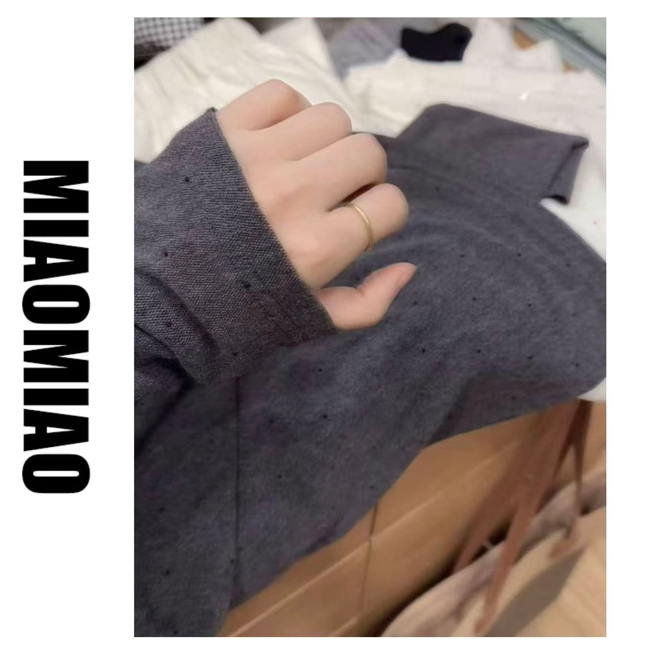 3111苗苗家新品！ins穿搭#立领高弹烫钻百搭长袖纯色打底