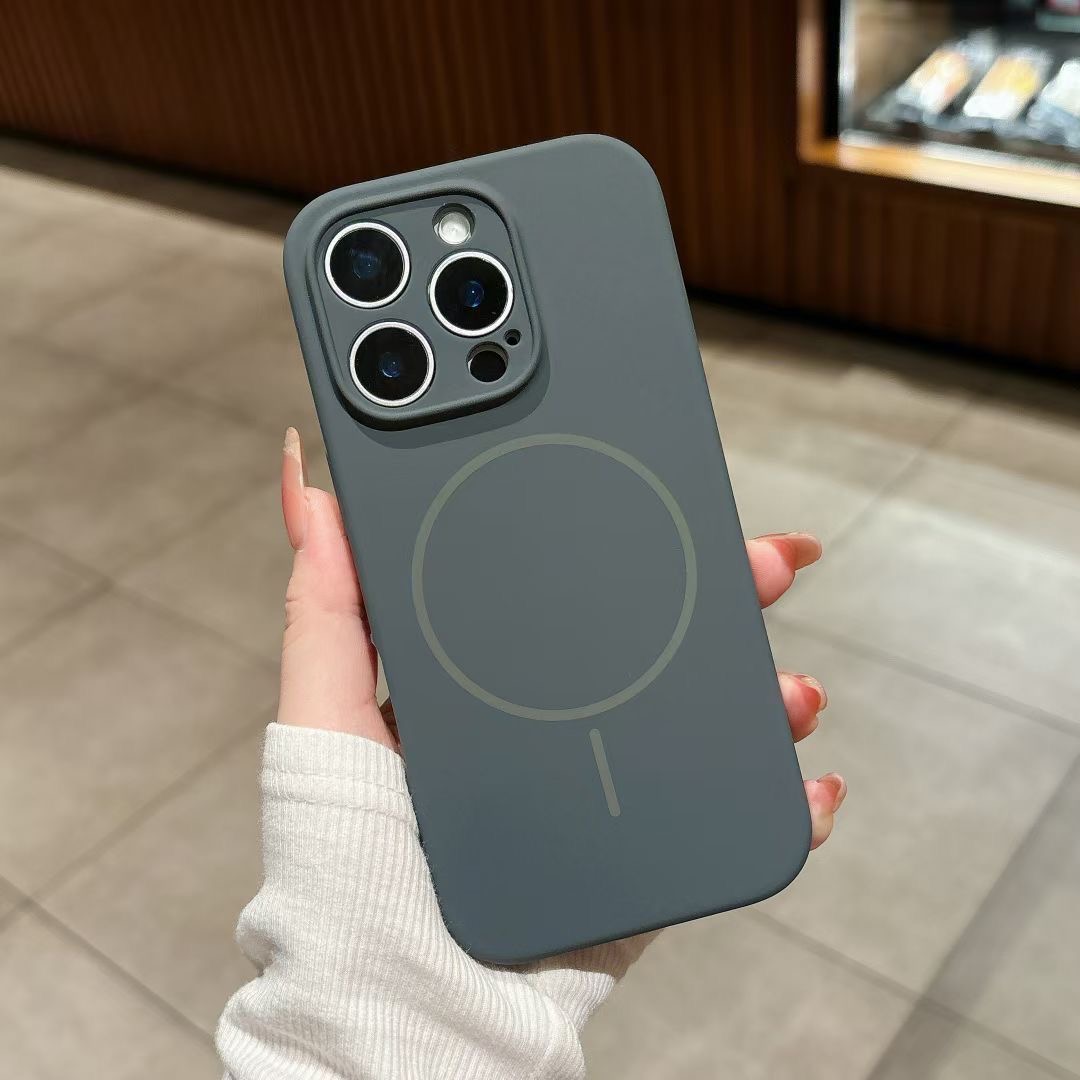 液态硅胶细圈磁吸苹果16promax手机壳15pro全包iPhone13/14防摔壳