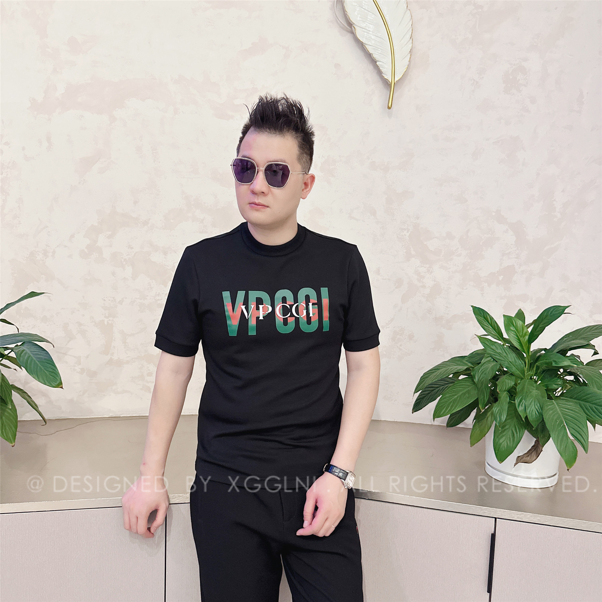 秋冬款VPC三层三色字母男士品质高端奢品洋气上档次潮牌短袖T恤