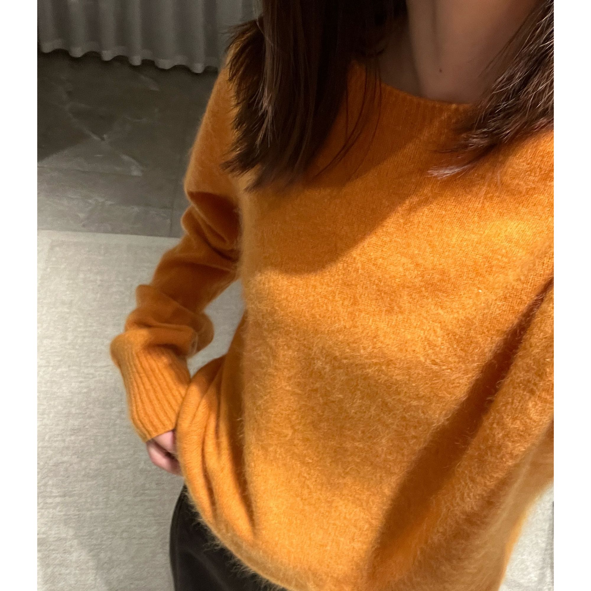 羊绒无缝一体宽松针织衫