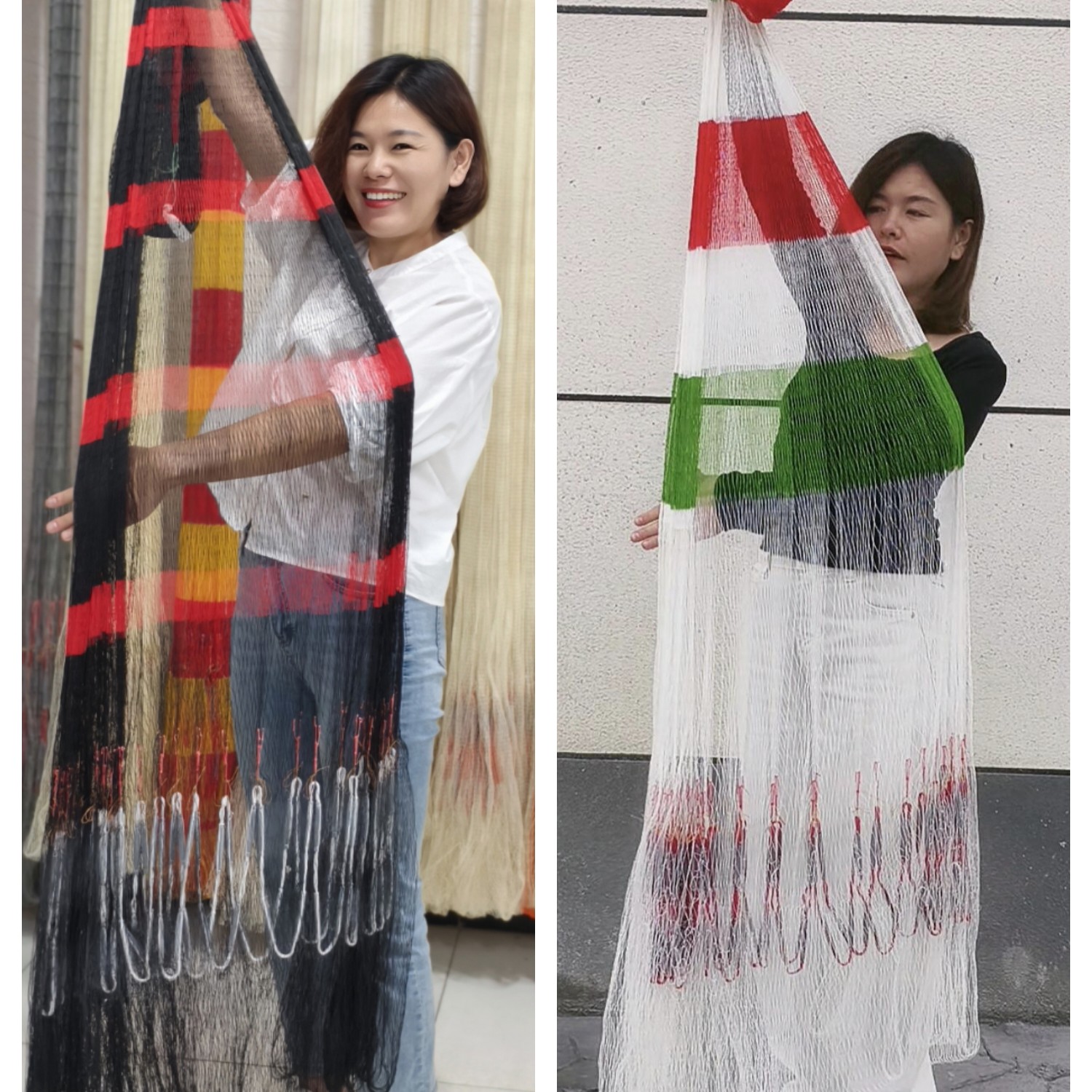 野井二代大力马线 2指吊兜3米 重7斤 铅坠子 纯手工渔网