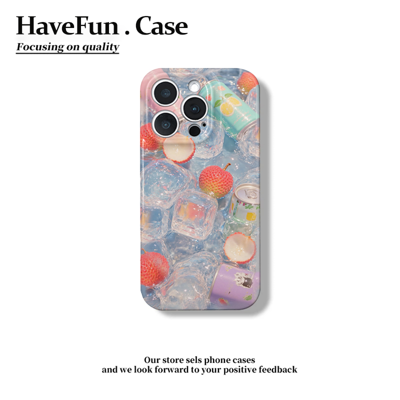 冰镇荔枝汽水菲林适用苹果16手机壳iPhone13硬华为vivo小米15oppo
