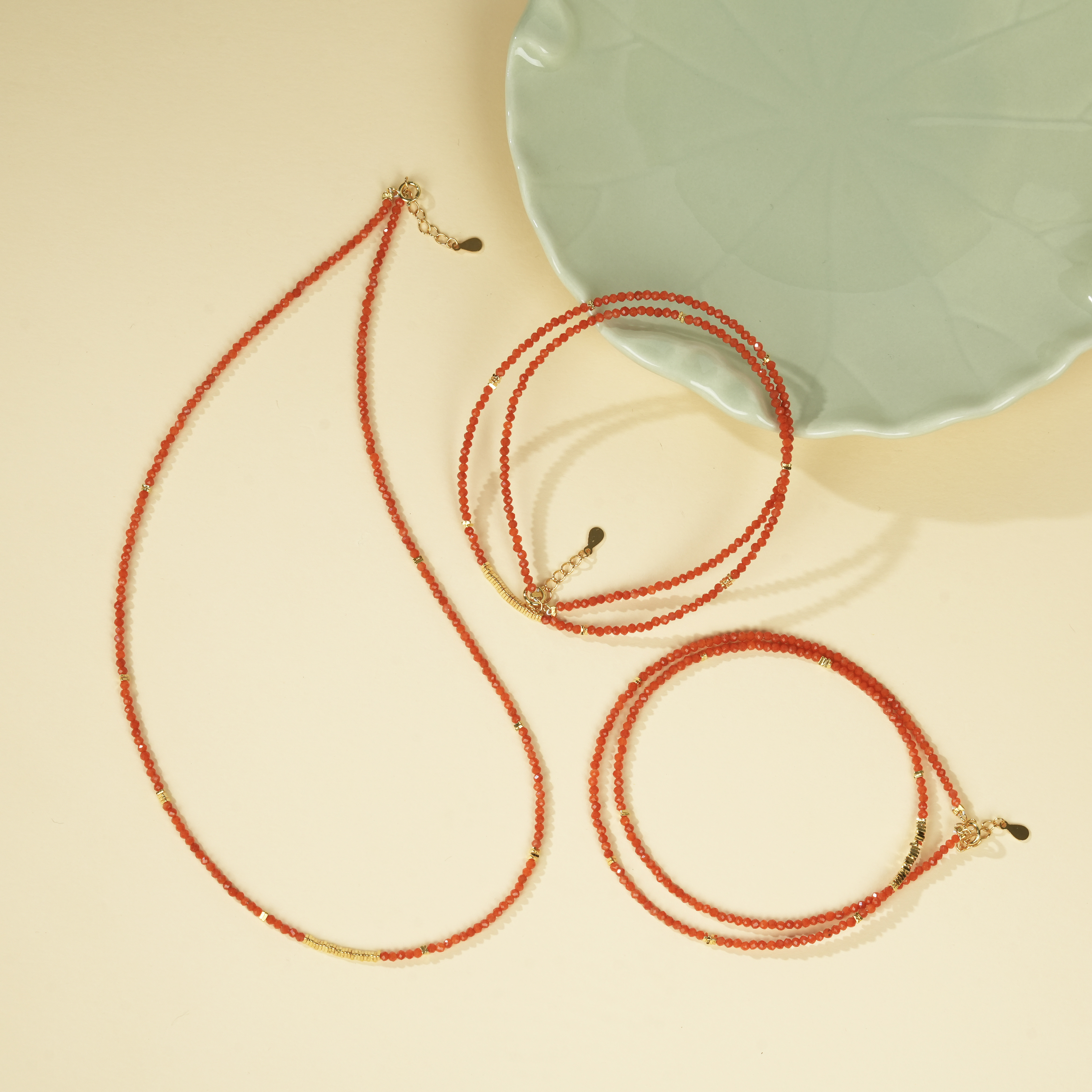 【云上叙】S925银南红DIY项链—多样性发一件-2mm+ V21713-M（甄选）