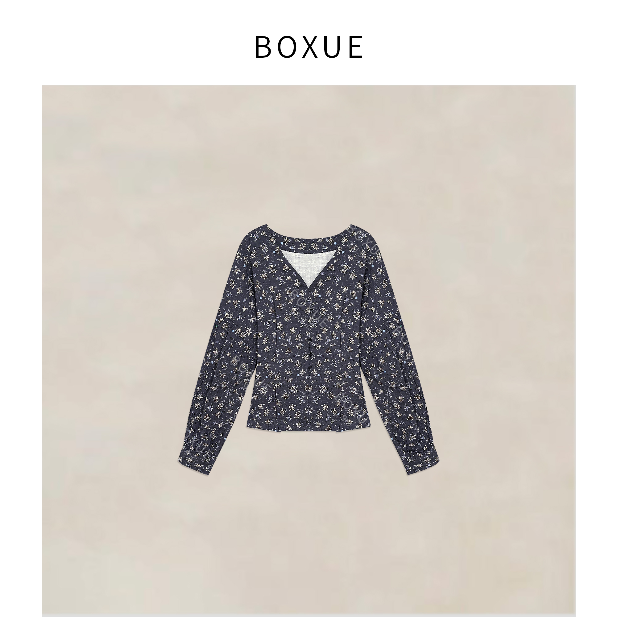 BOXUE‘’丁香小花‘’2025春季新款高级感碎花轻奢外套#250413W1066