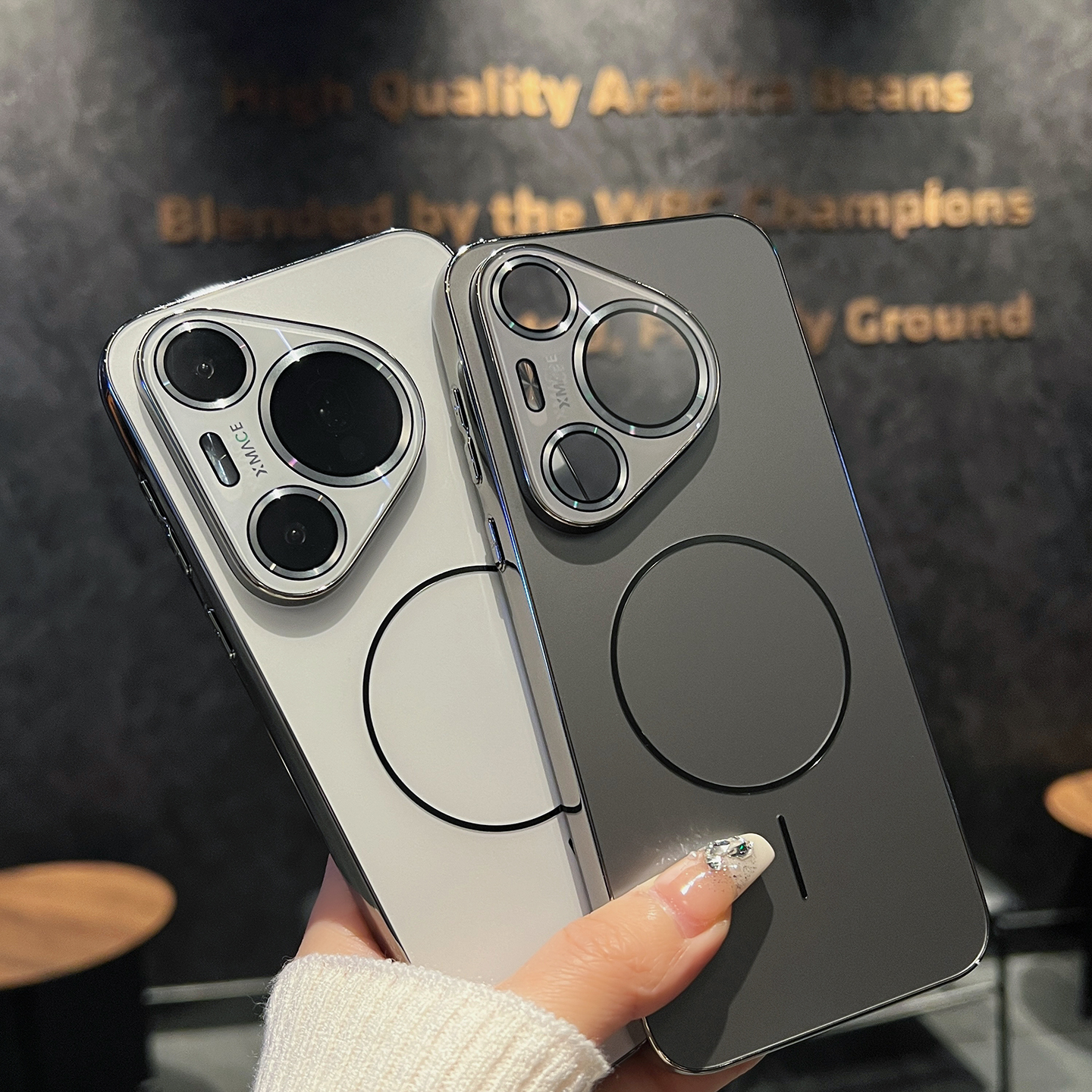 高级感细圈磁吸适用华为pura80Pro+手机壳镜头全包P80Pro磨砂防摔