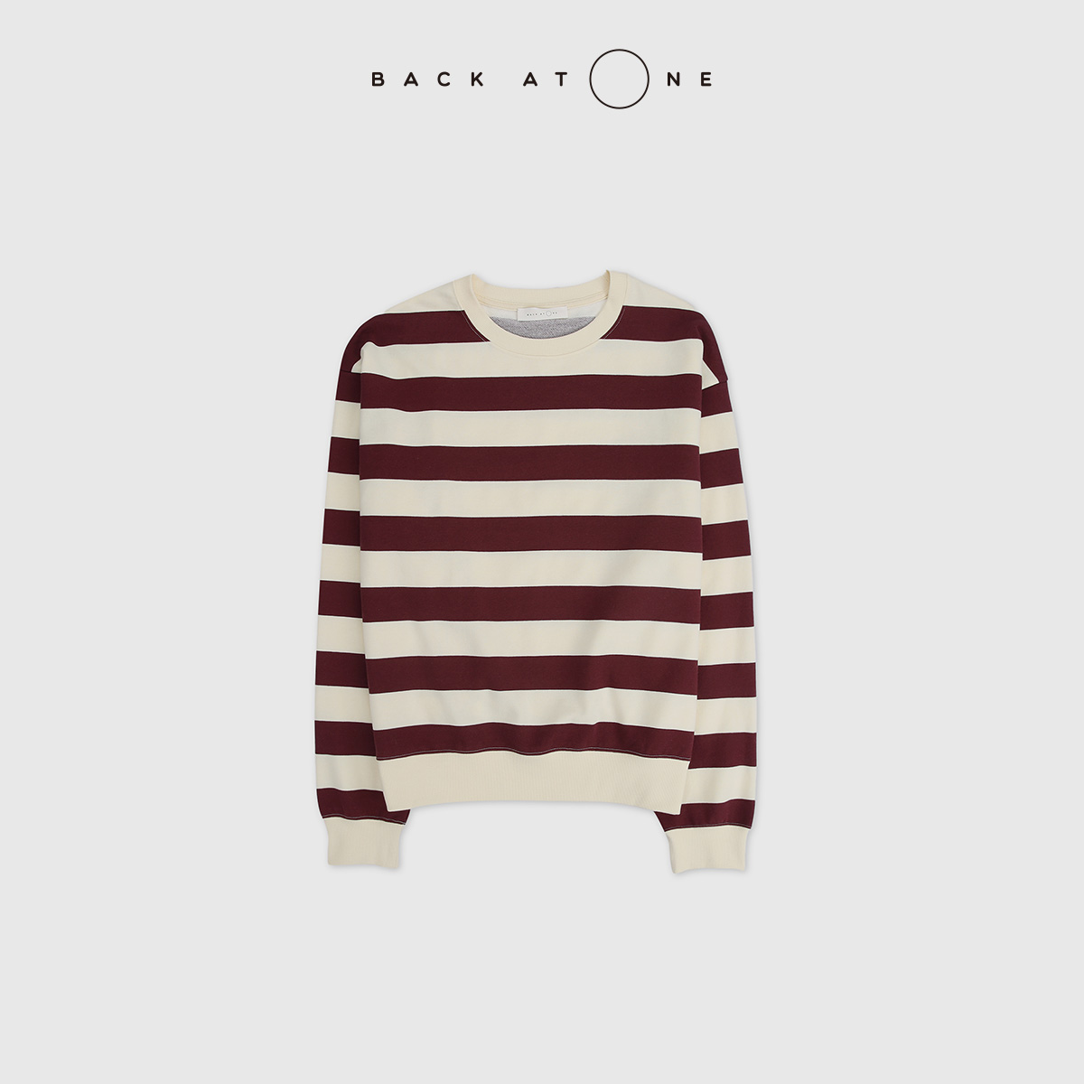 BackAtOne “红茶午后” 时髦百搭慵懒红白条纹上衣 BEF-1BB357K-K