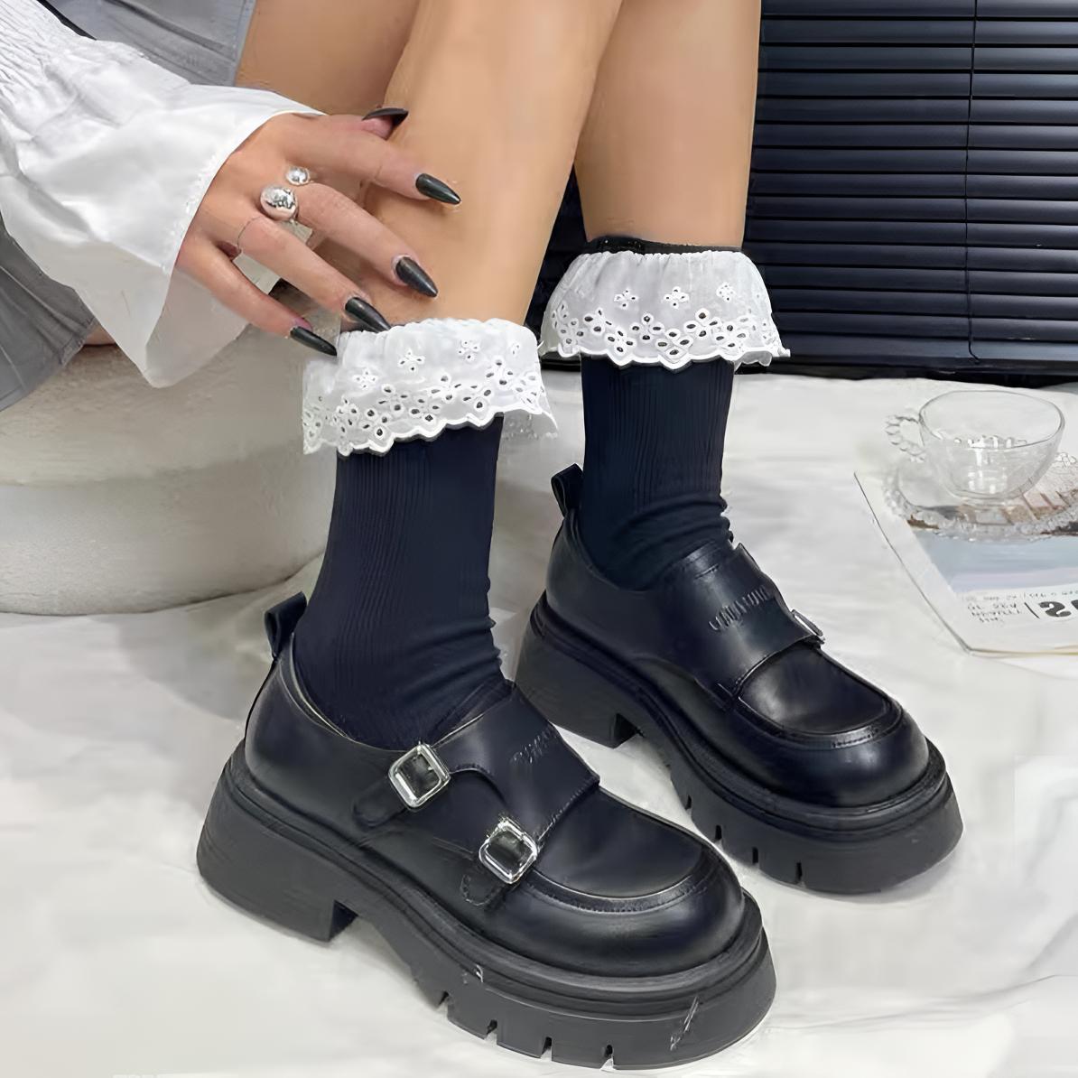 厚底皮带扣乐福鞋女2025春款小个子增高学院英伦风小皮鞋dy73
