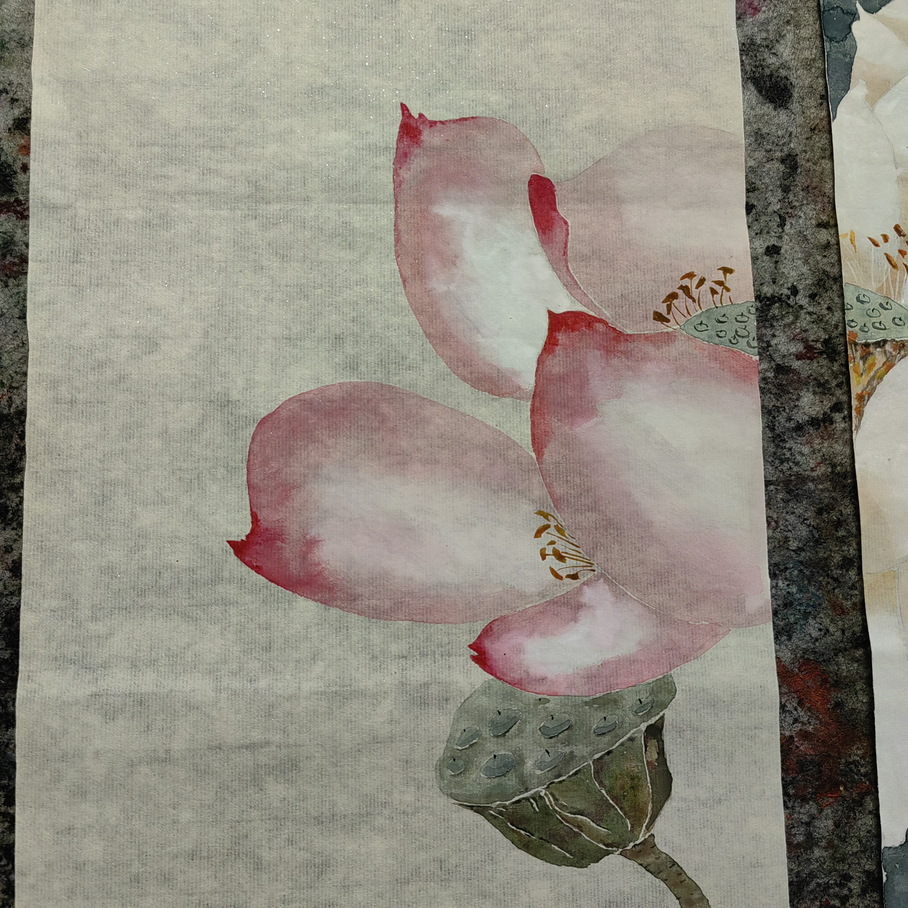 新中式国画写意现代装饰画  国画画心136/22条屏一组四条屏