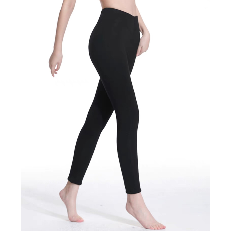 女士纯棉花高腰修身显瘦加绒美体棉裤时尚秋冬外穿裤子黑色