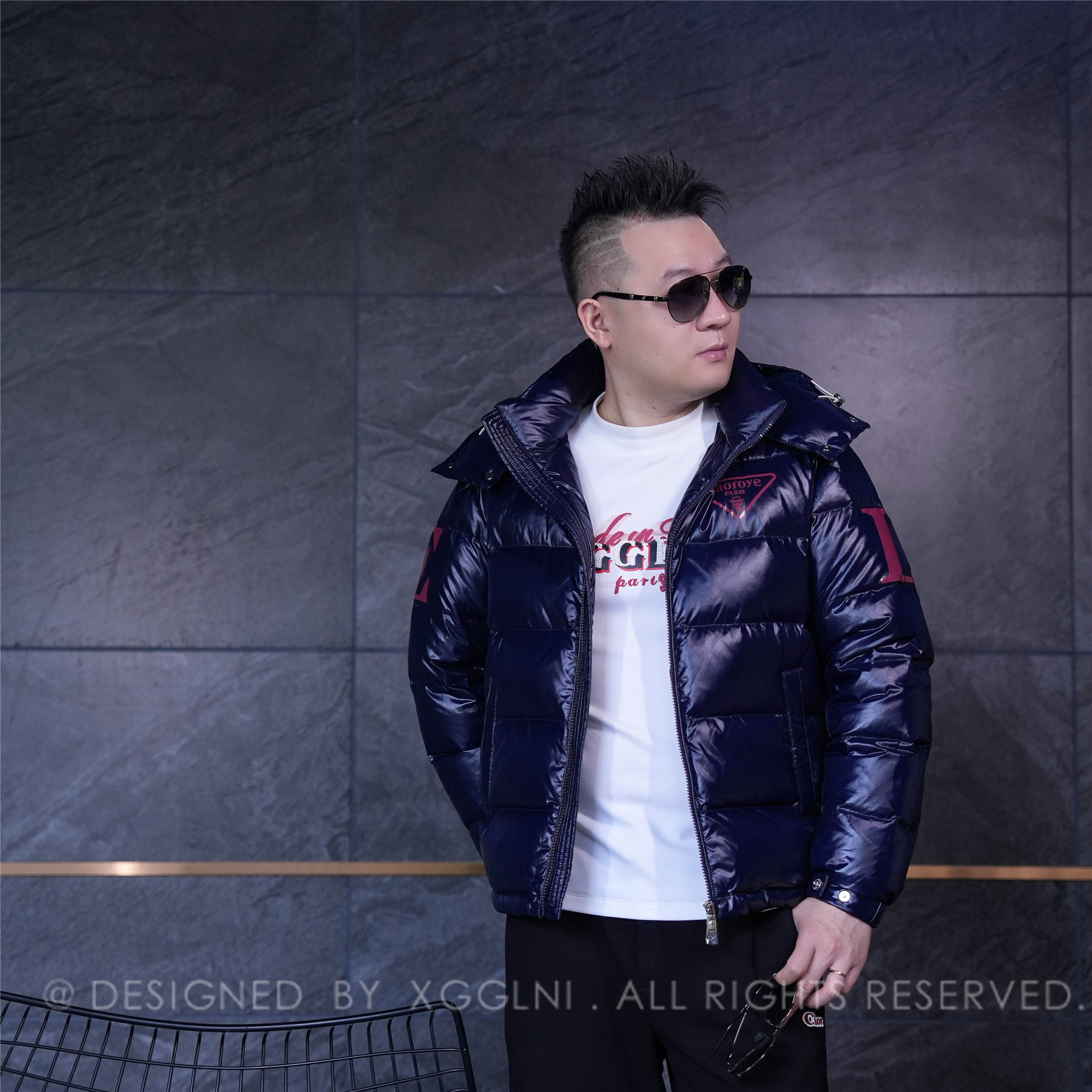 冬季款LAOFOYE背后四个大字母高档奢侈品男款加倍保暖户外羽绒服