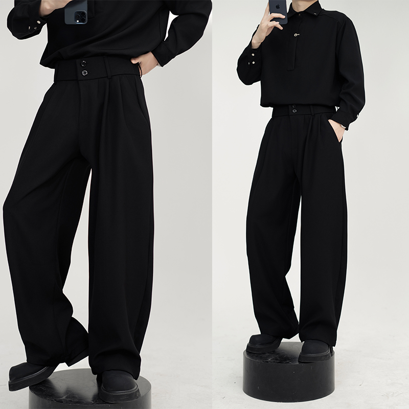 潮流男秋冬新品原创设计师款高级感简约衬衫套装休闲宽松衬衣长裤