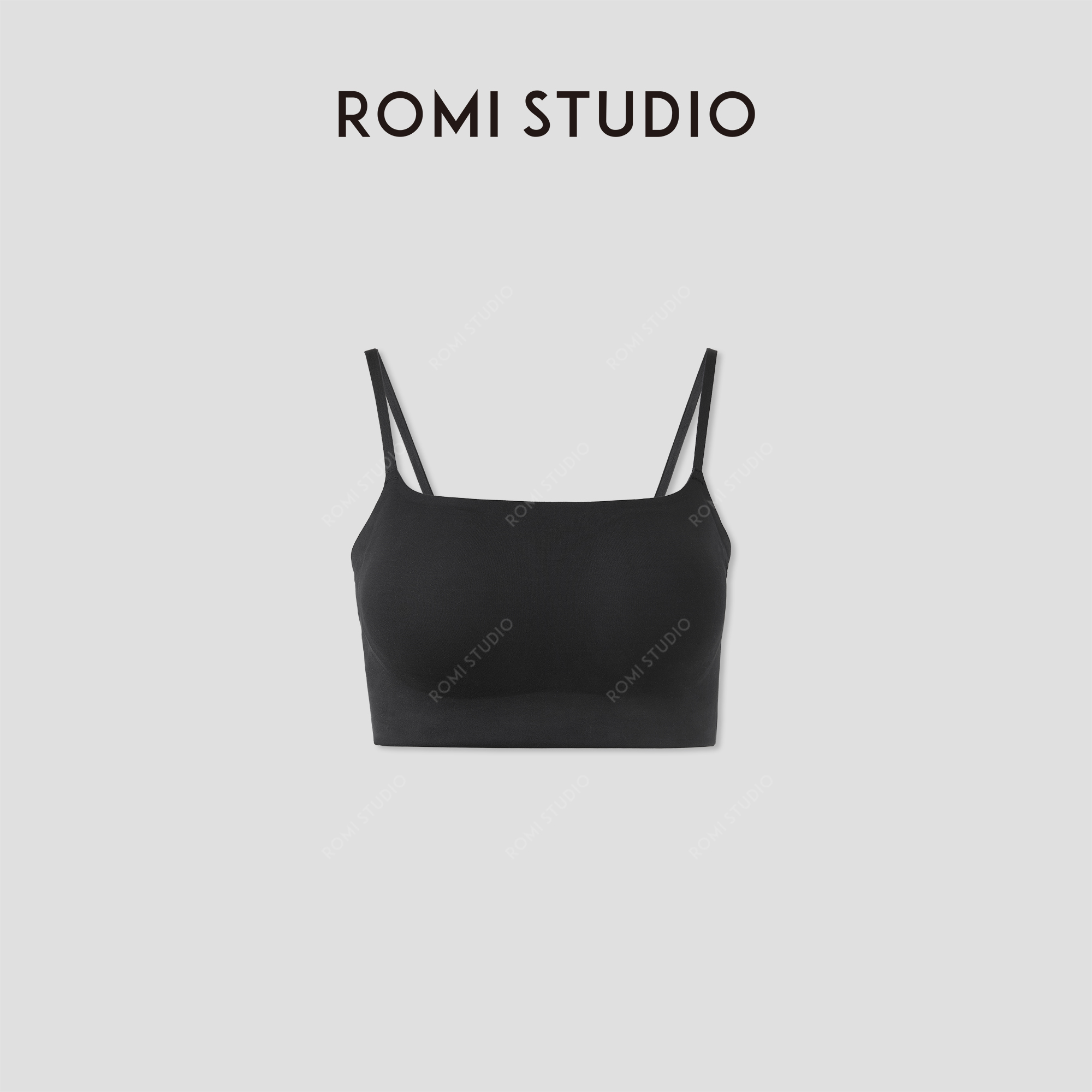 ROMI STUDIO“简约舒适”莫代尔弹力紧身自带bra吊带背心RWCRSW3888
