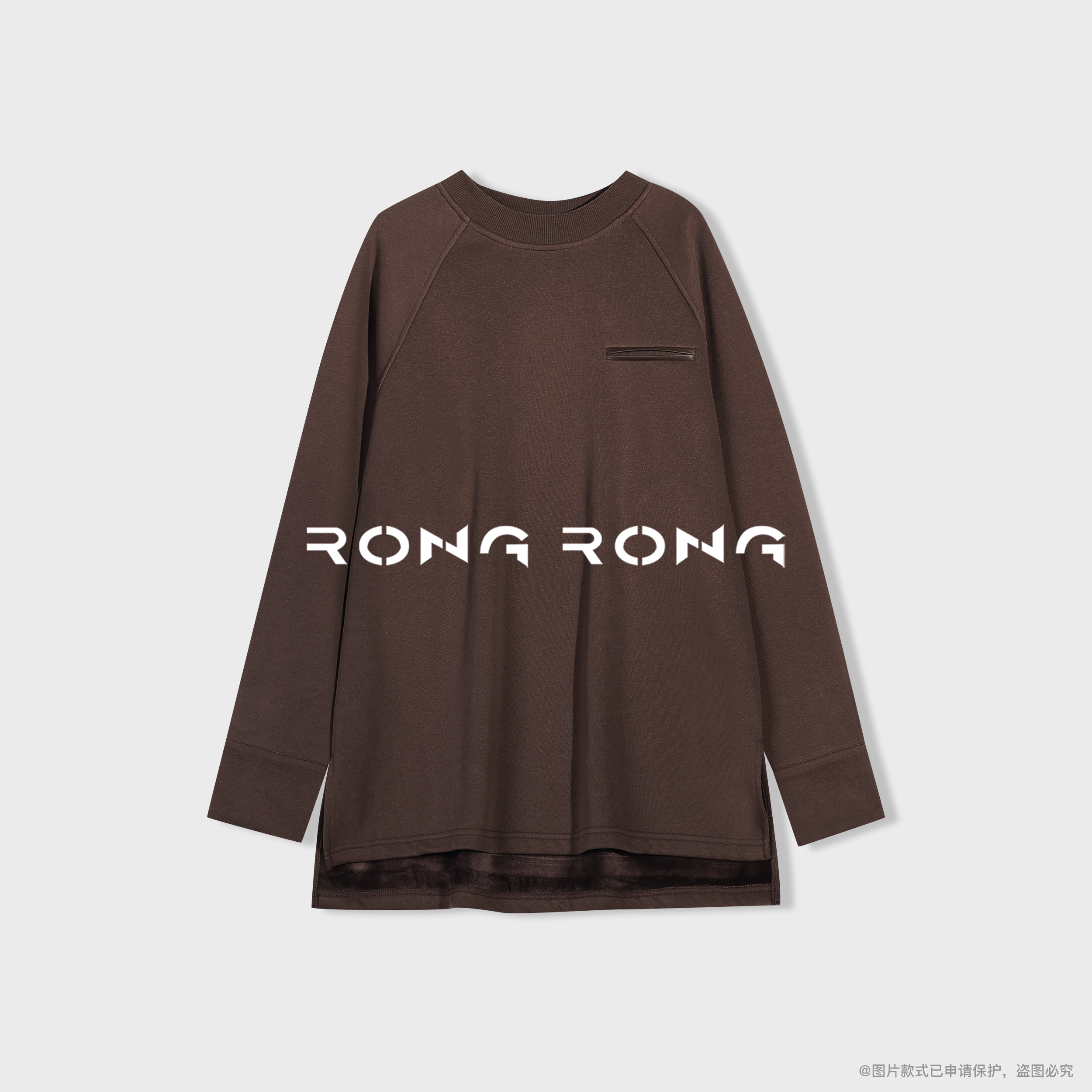 溶溶【简系慵懒】RONGRONG 秋冬宽松设计感显瘦加绒卫衣C-I205558