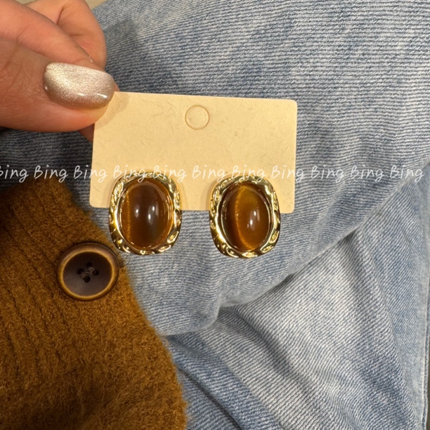 铜合金耳饰 复古高端 简约风耳钉日韩饰品女几何个性耳环 A93