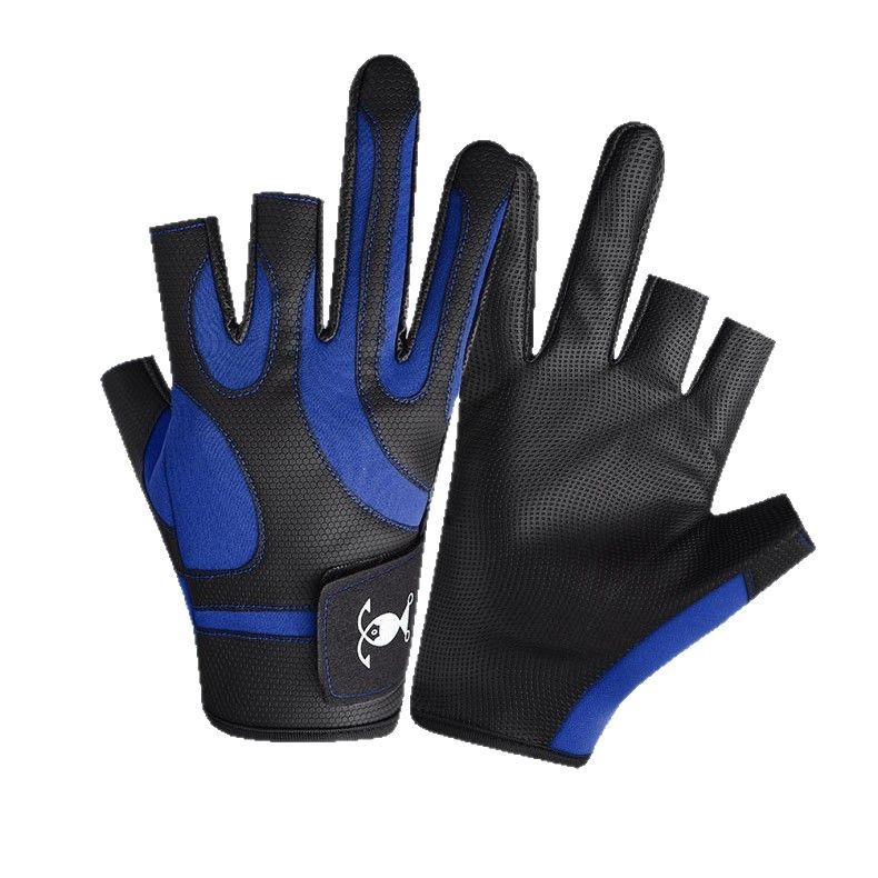 露三指钓鱼手套弹力夜光鱼防晒骑行户外运动手套防滑野钓渔具用品