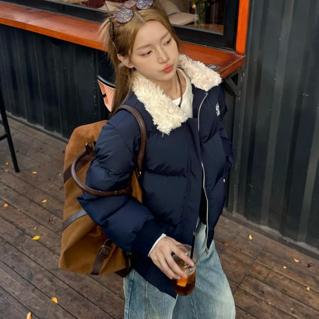 设计感翻领棉服女2025冬装新款复古短款棉衣美式面包服学生外套潮