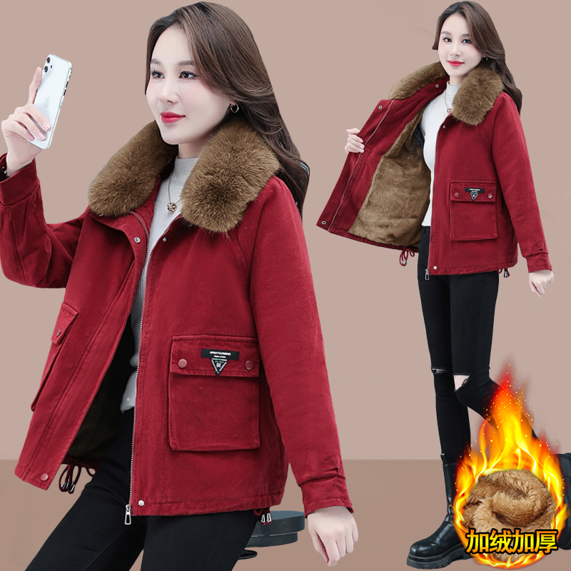 派克保暖棉服女短款冬季2025年新款韩版宽松休闲加绒加厚减龄外套