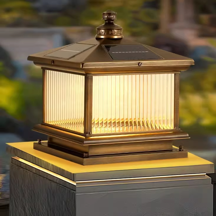 太阳能柱头灯户外防水庭院室外围墙别墅大门柱子灯铝合金门柱灯