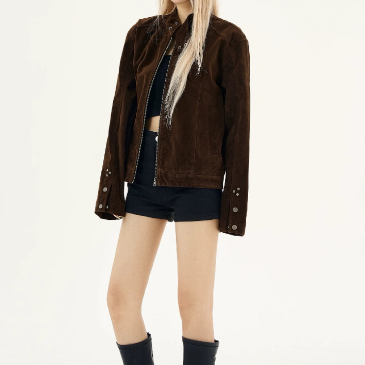 美式复古百搭秋季新款复古工艺立领哈灵顿夹克外套男女潮