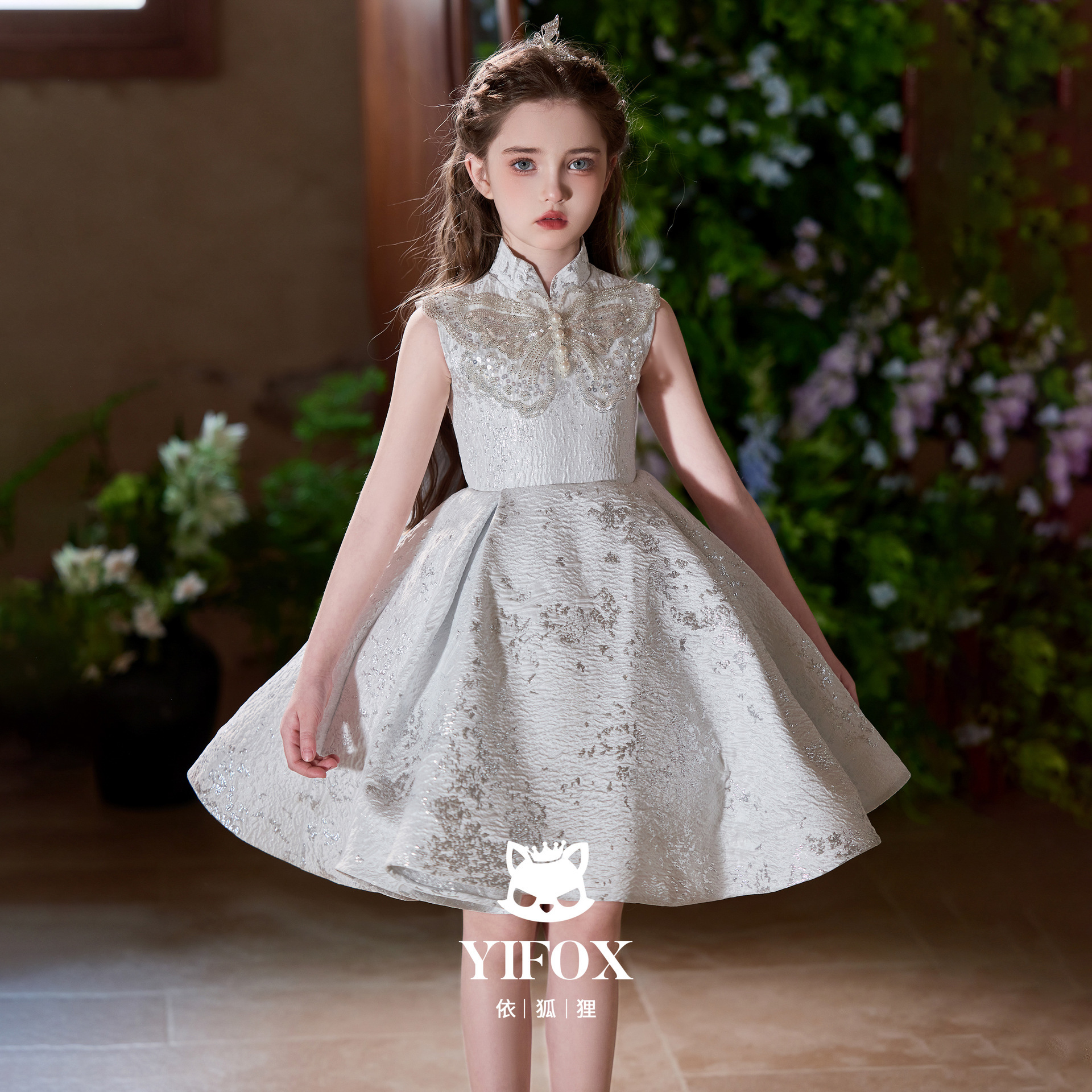 少儿高端主持人礼服女童短款女孩绝美公主裙儿童钢琴演奏演出服夏