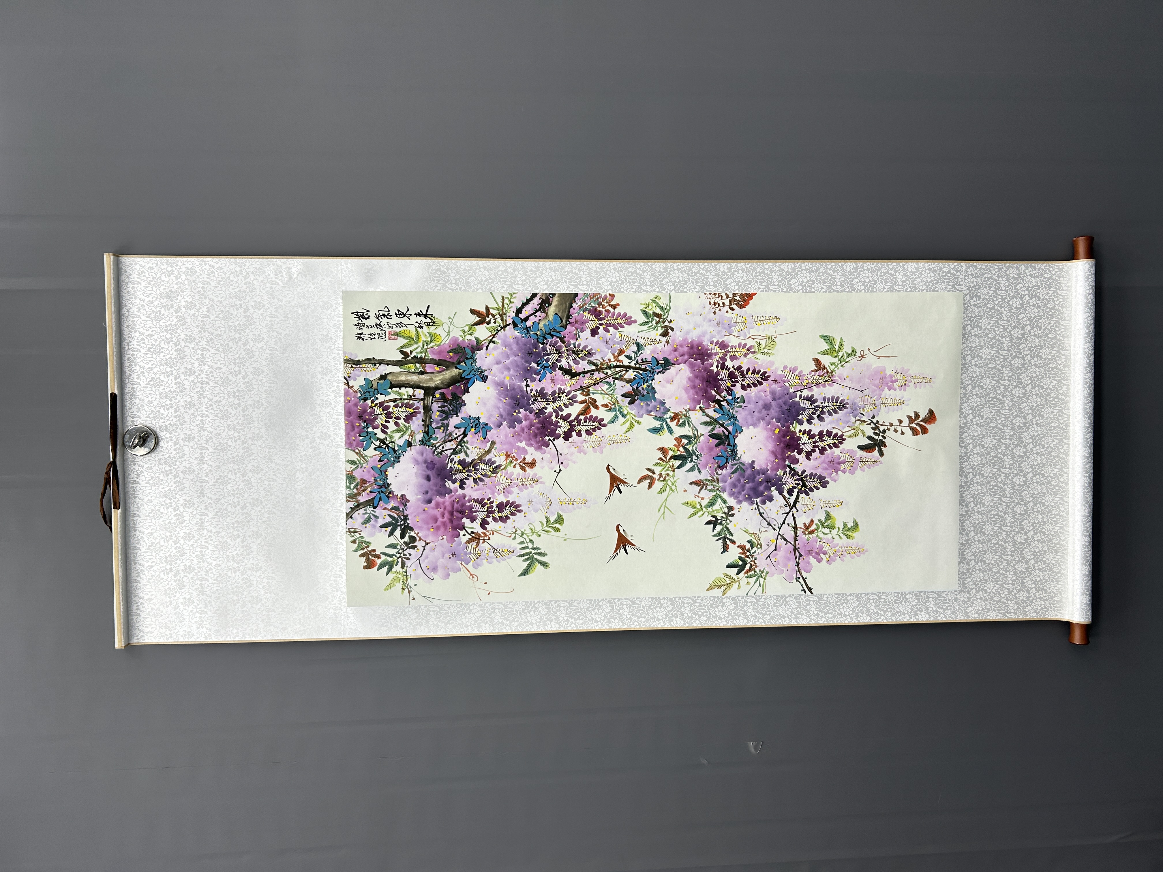 【闪购链接】三尺《紫气东来》精品卷轴装裱装饰画