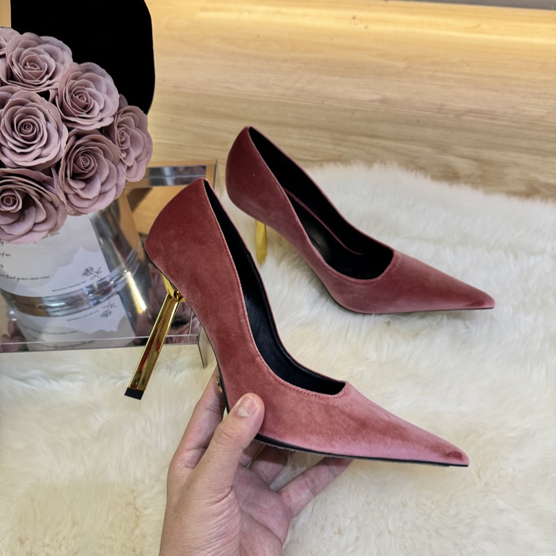 粉色高跟鞋女2025新款细跟10cm不累脚气质名媛尖头单鞋