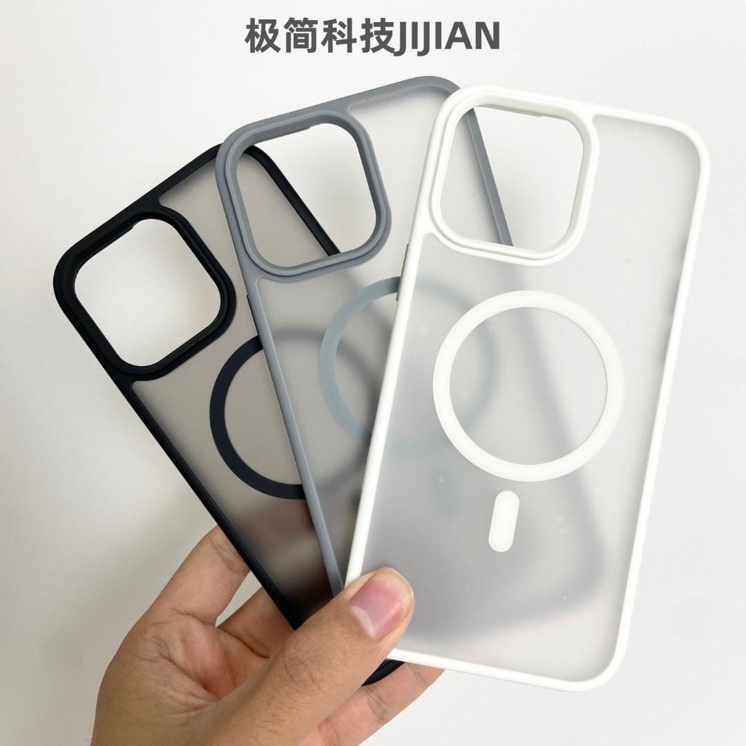 适用苹果11-17系列肤感磁吸灵动触控按键ai拍照按键透明壳